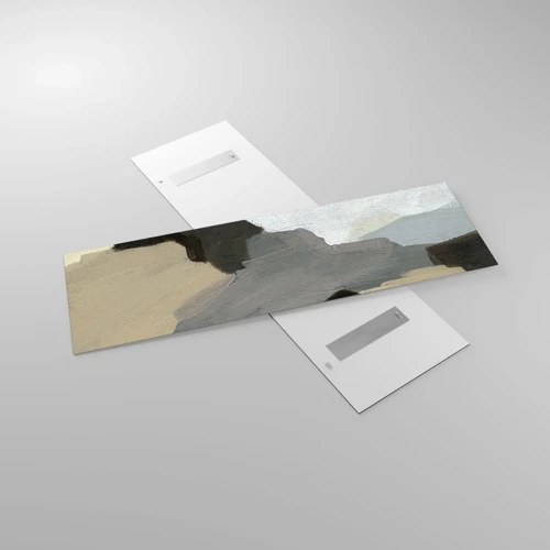 Obraz na skle - Abstrakce: křižovatka šedi - 160x50 cm