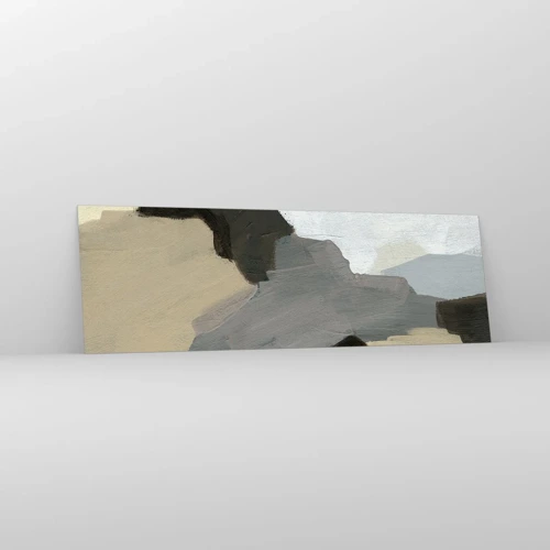 Obraz na skle - Abstrakce: křižovatka šedi - 160x50 cm
