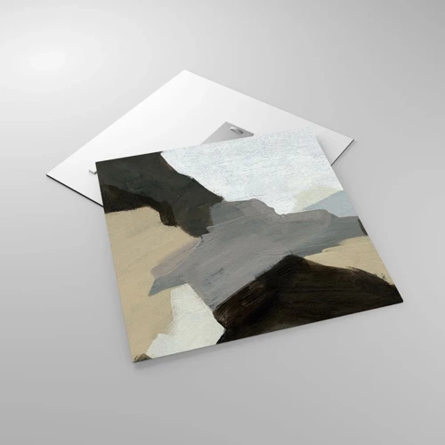 Obraz na skle - Abstrakce: křižovatka šedi - 50x50 cm