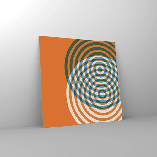 Obraz na skle - Abstraktní kruhová variace - 60x60 cm