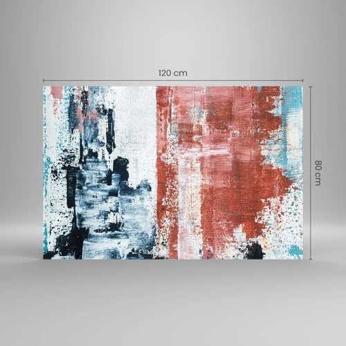 Obraz na skle - Abstraktní půl na půl - 120x80 cm