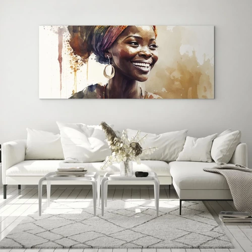 Obraz na skle - Africká královna - 120x50 cm