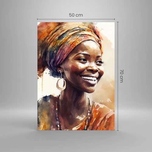 Obraz na skle - Africká královna - 50x70 cm