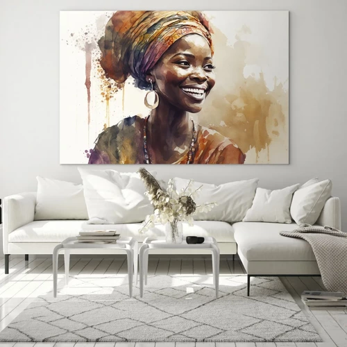 Obraz na skle - Africká královna - 70x50 cm