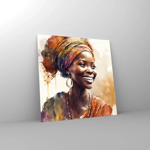 Obraz na skle - Africká královna - 70x70 cm
