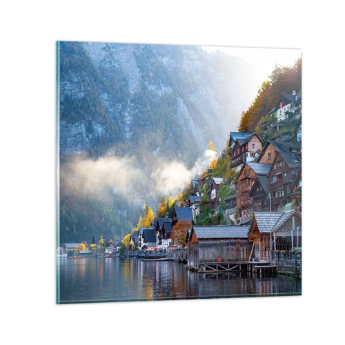 Obraz na skle - Alpská krajina - 60x60 cm