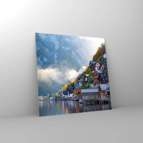 Obraz na skle - Alpská krajina - 70x70 cm