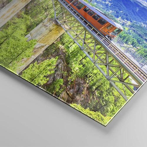 Obraz na skle - Alpská železnice - 120x80 cm