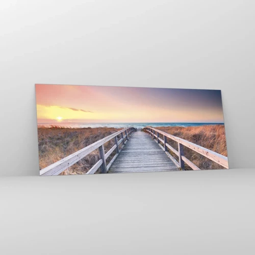 Obraz na skle - Baltská večerní polární záře - 120x50 cm