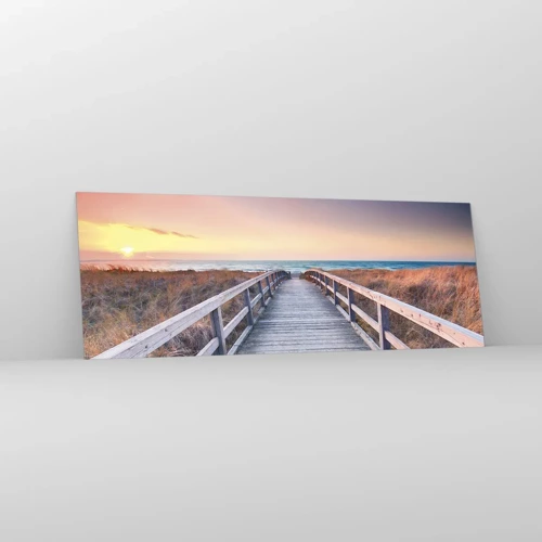 Obraz na skle - Baltská večerní polární záře - 140x50 cm