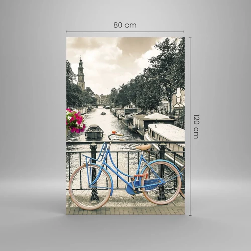 Obraz na skle - Barvy  amsterdamské ulice - 80x120 cm