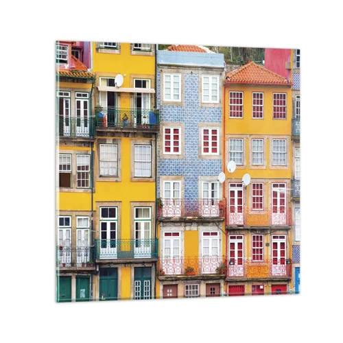 Obraz na skle - Barvy starého města - 30x30 cm
