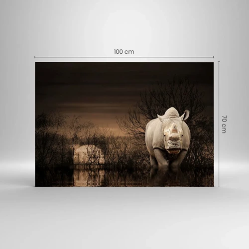 Obraz na skle - Bílý proti přírodě - 100x70 cm