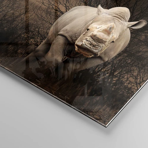 Obraz na skle - Bílý proti přírodě - 100x70 cm