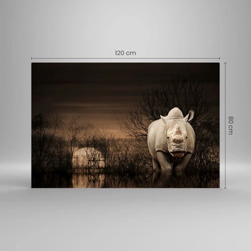 Obraz na skle - Bílý proti přírodě - 120x80 cm