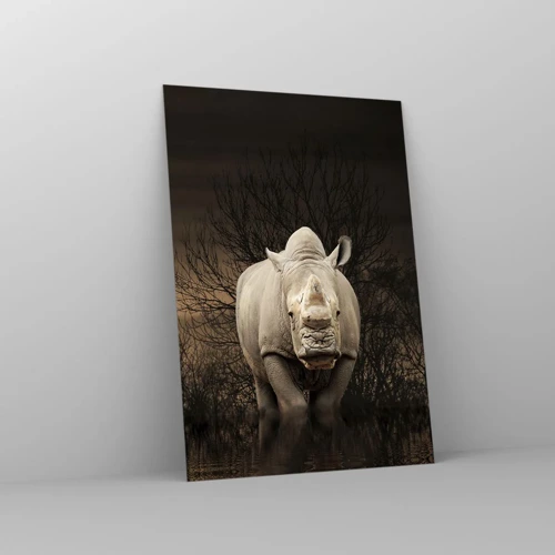 Obraz na skle - Bílý proti přírodě - 70x100 cm