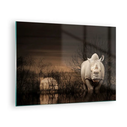 Obraz na skle - Bílý proti přírodě - 70x50 cm