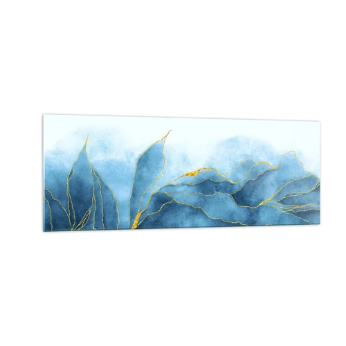 Obraz na skle - Blankyt ve zlatě - 140x50 cm