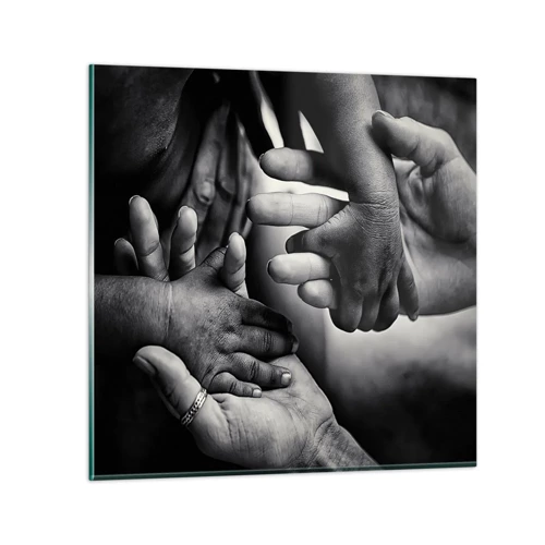 Obraz na skle - Být člověkem - 40x40 cm