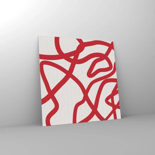 Obraz na skle - Červené na bílém - 60x60 cm