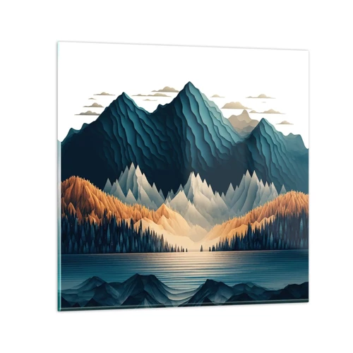 Obraz na skle - Dokonalá horská krajina - 30x30 cm