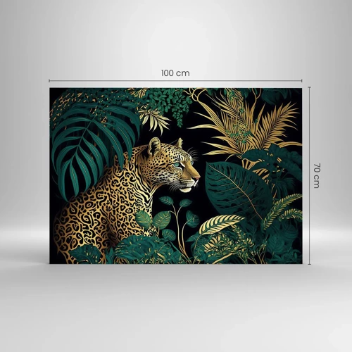 Obraz na skle - Domácí v džungli - 100x70 cm