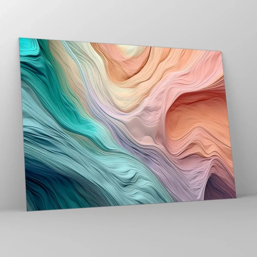 Obraz na skle - Duhová vlna - 70x50 cm