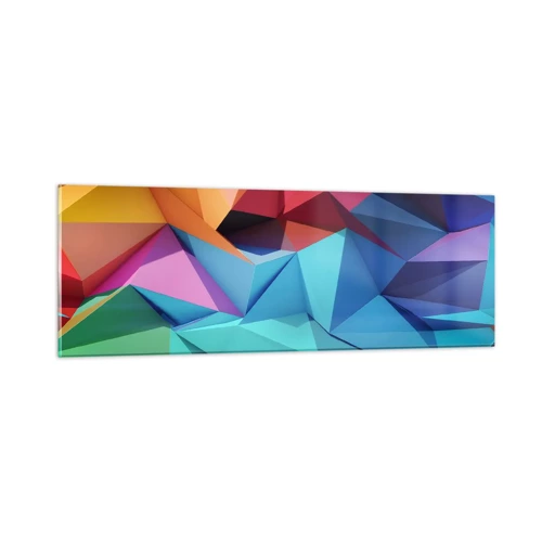 Obraz na skle - Duhové origami - 90x30 cm
