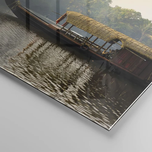 Obraz na skle - Dům na řece - 40x40 cm