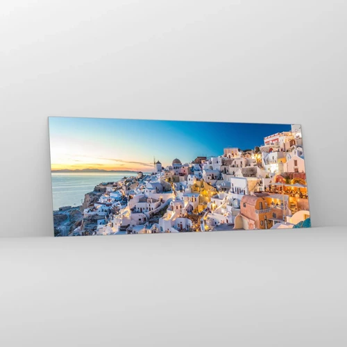 Obraz na skle - Esence Řecka - 100x40 cm