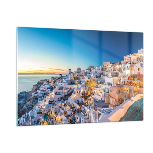 Obraz na skle - Esence Řecka - 120x80 cm