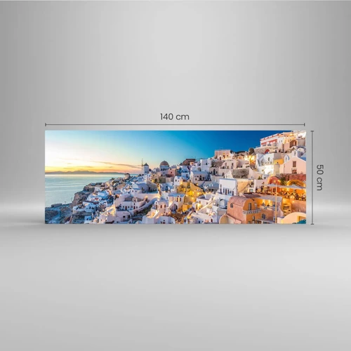 Obraz na skle - Esence Řecka - 140x50 cm