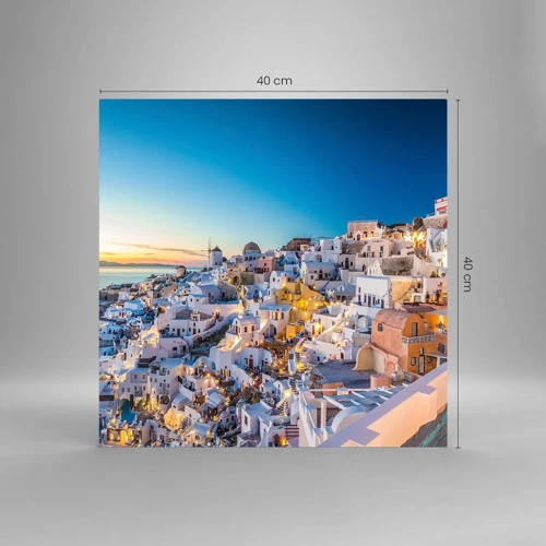 Obraz na skle - Esence Řecka - 40x40 cm