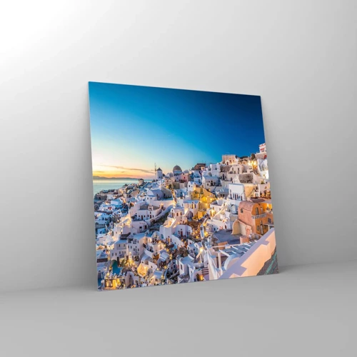 Obraz na skle - Esence Řecka - 50x50 cm