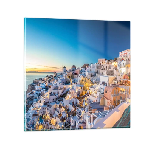 Obraz na skle - Esence Řecka - 70x70 cm