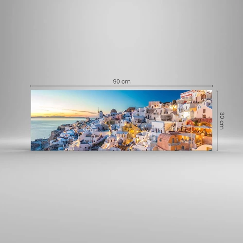 Obraz na skle - Esence Řecka - 90x30 cm