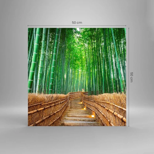 Obraz na skle - Esence asijské přírody - 50x50 cm