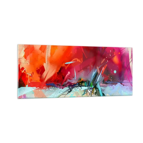 Obraz na skle - Exploze světel a barev - 100x40 cm