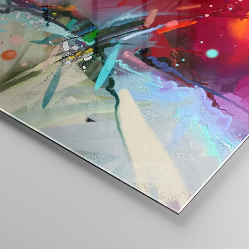 Obraz na skle - Exploze světel a barev - 100x40 cm