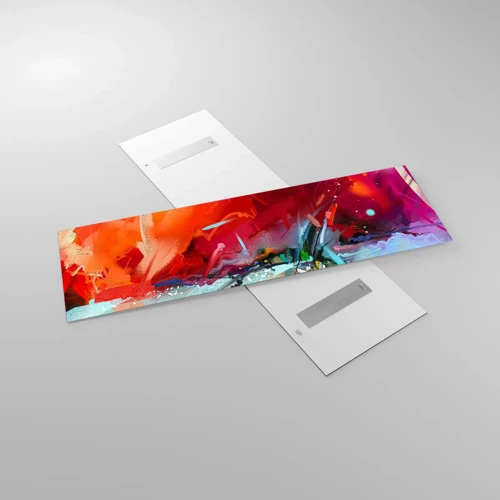 Obraz na skle - Exploze světel a barev - 160x50 cm