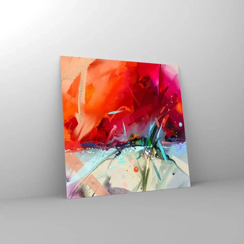 Obraz na skle - Exploze světel a barev - 40x40 cm