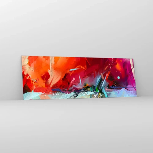 Obraz na skle - Exploze světel a barev - 90x30 cm