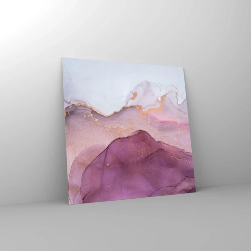 Obraz na skle - Fialové a lilové vlny - 70x70 cm