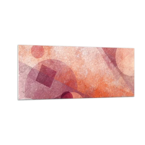 Obraz na skle - Geometrické proměny v růžové - 100x40 cm