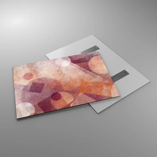 Obraz na skle - Geometrické proměny v růžové - 100x70 cm