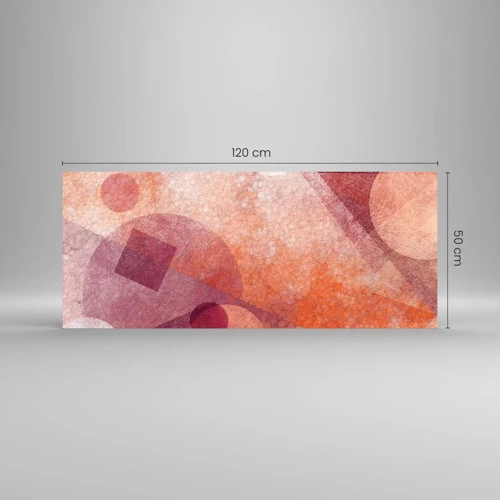 Obraz na skle - Geometrické proměny v růžové - 120x50 cm