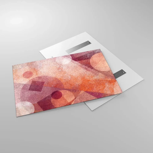 Obraz na skle - Geometrické proměny v růžové - 120x80 cm
