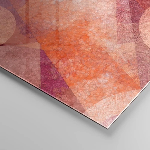 Obraz na skle - Geometrické proměny v růžové - 140x50 cm