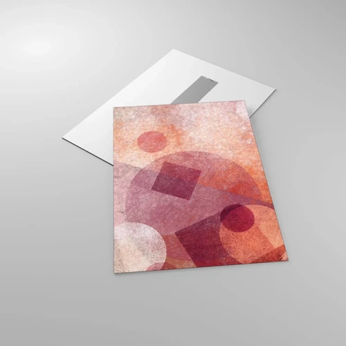 Obraz na skle - Geometrické proměny v růžové - 50x70 cm