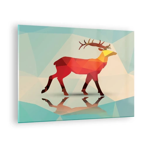 Obraz na skle - Geometrický jelen - 70x50 cm